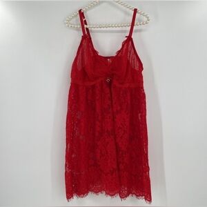 CACIQUE‎ Lace Night Gown Red Sexy Dress Size 18/20